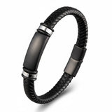 Pulseira de Couro Masculino Life Silver