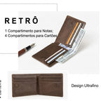 Carteira Masculina Couro Slim Bifold