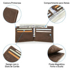 Carteira Masculina Couro Slim Bifold