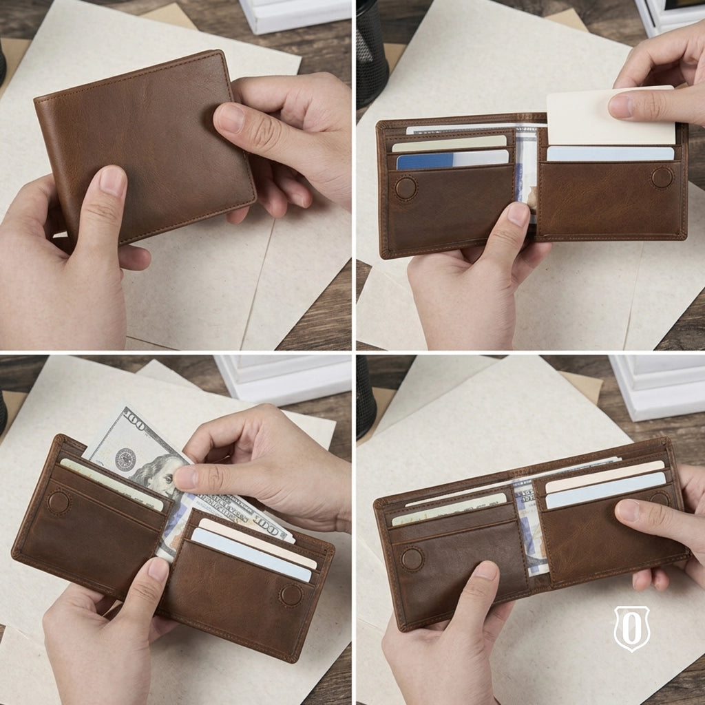 Carteira Masculina Couro Slim Bifold