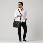 Maleta de couro masculina Slim Savalli com design executivo