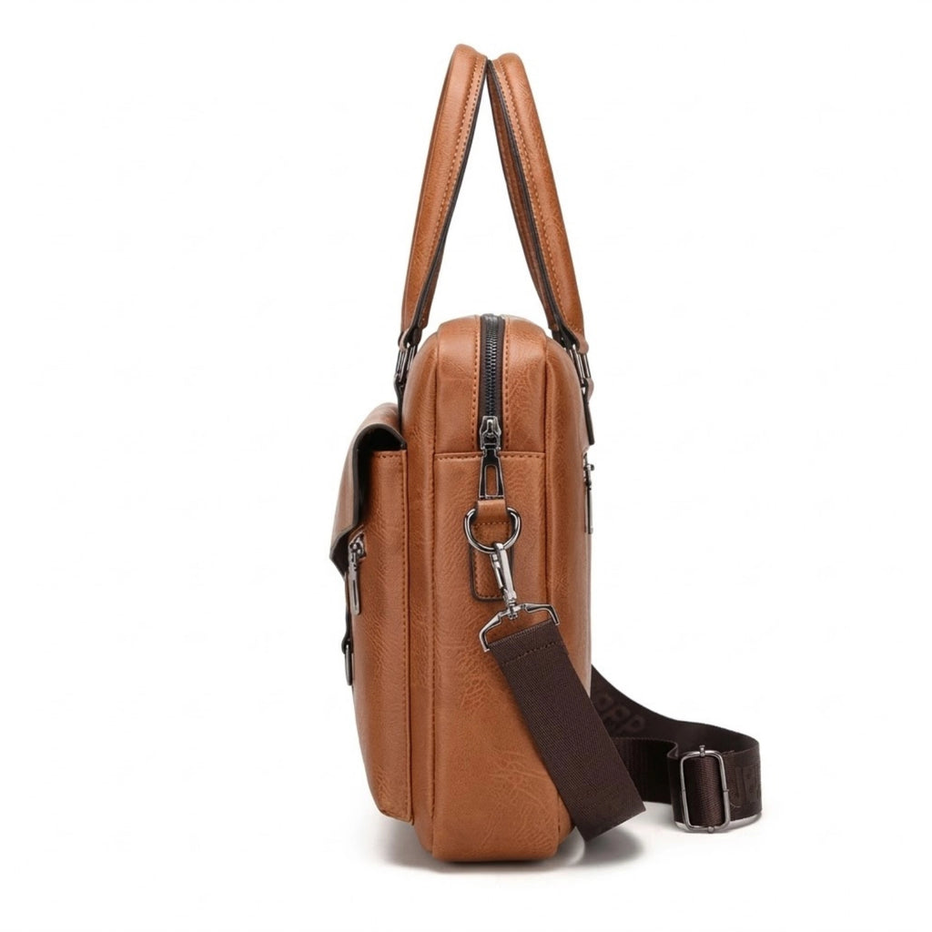Maleta de couro executiva masculina Slim Savalli para uso profissional