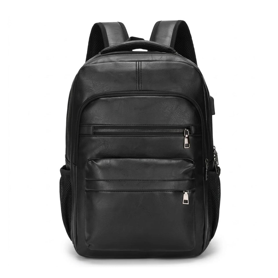 Mochila Executiva de Couro com Carregamento USB