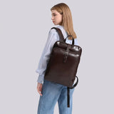 Mochila de Couro Vintage Castanho escuro