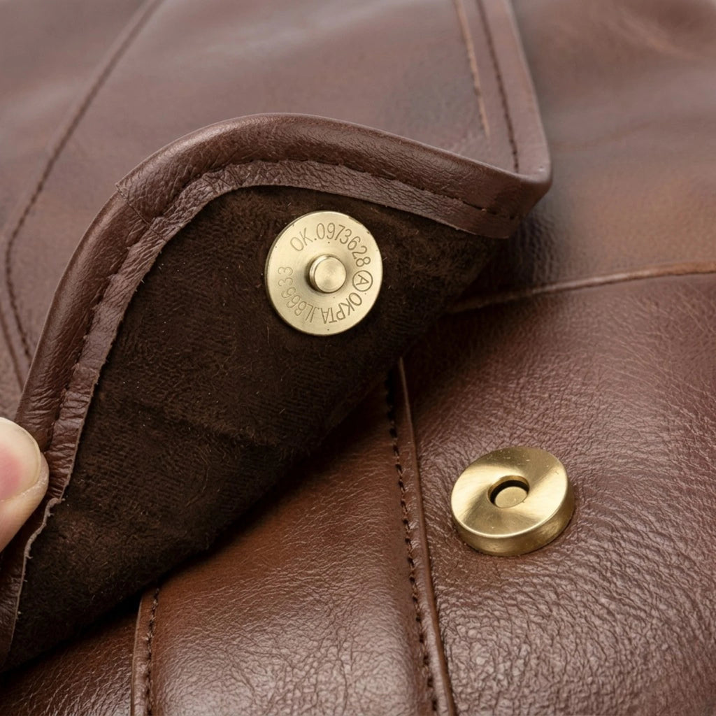 Bolsa de couro transversal Lorenzo confortável e funcional para o dia a dia.