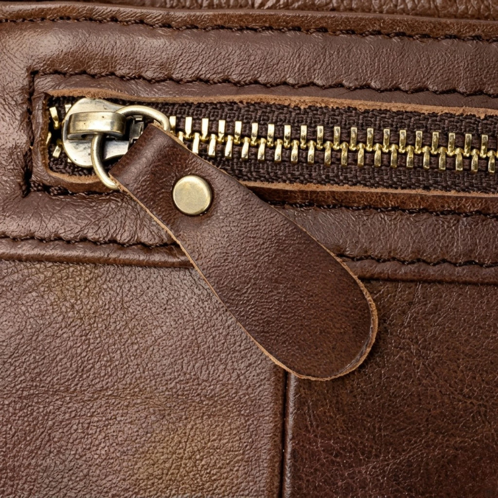 Bolsa de couro transversal Lorenzo confortável e funcional para o dia a dia.