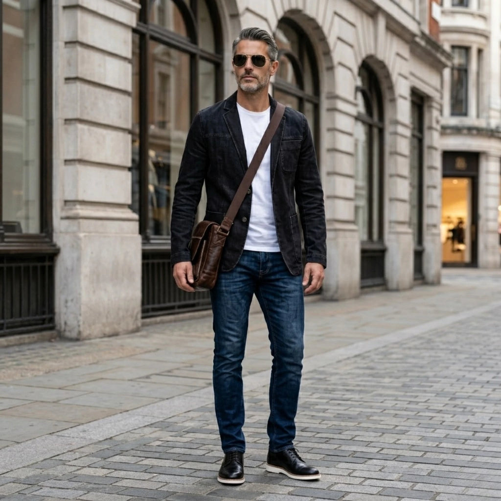 Bolsa masculina de couro premium ideal para trabalho, passeios e uso diário.
