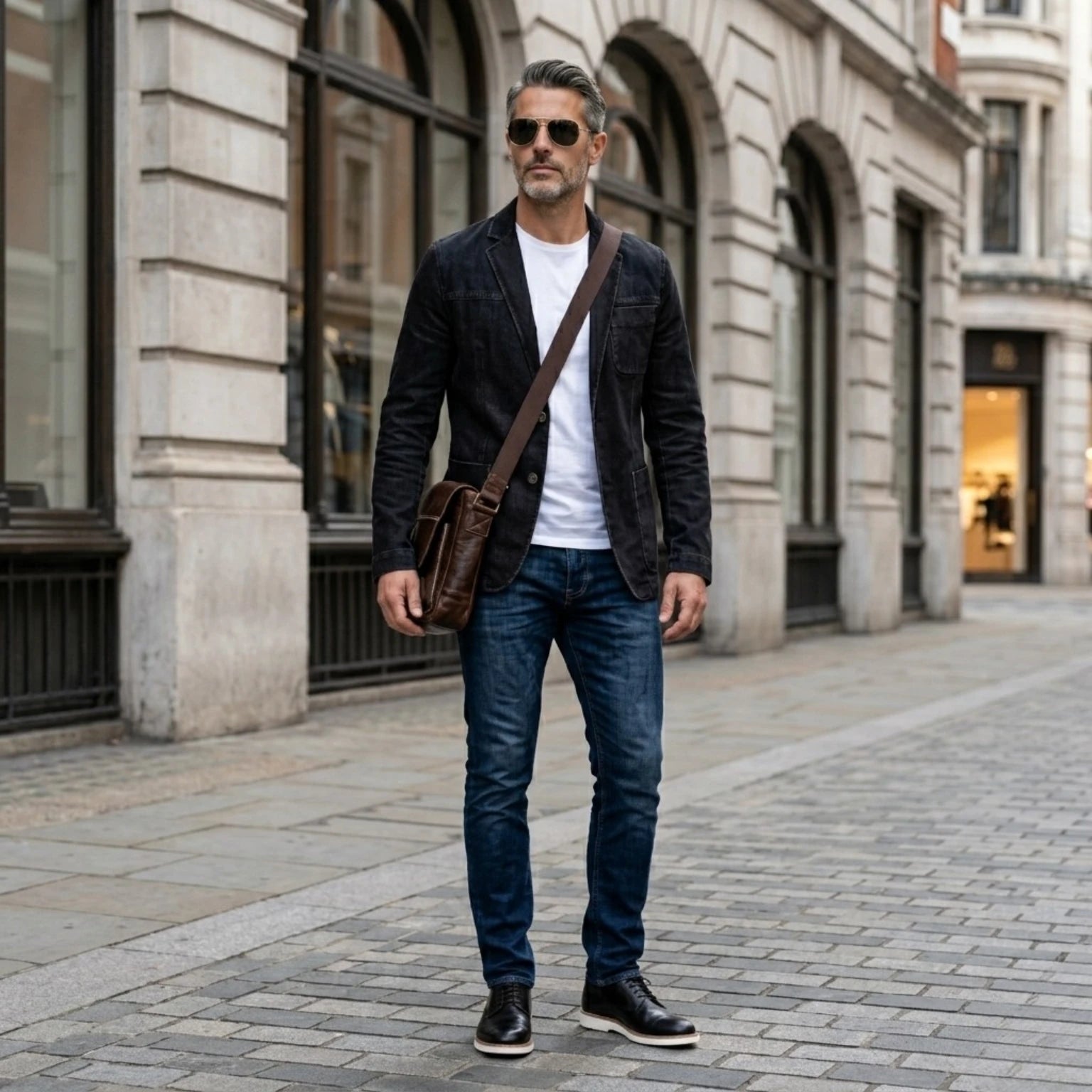 Bolsa masculina de couro premium ideal para trabalho, passeios e uso diário.