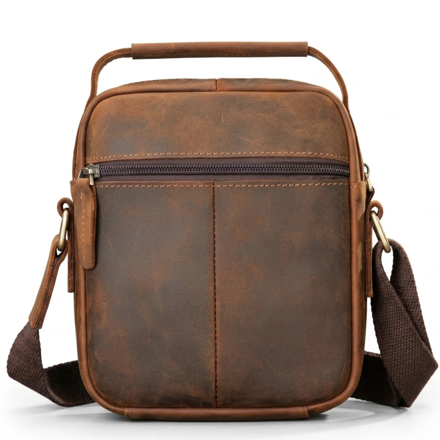Bolsa de couro transversal Arveni com design vintage e visual elegante para o dia a dia.