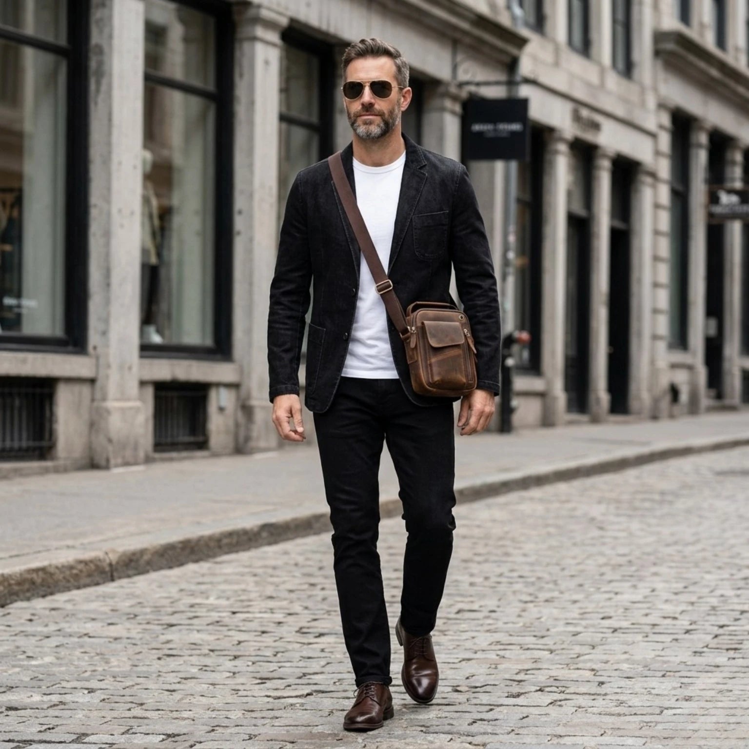 Bolsa masculina de couro premium ideal para uso diário com praticidade e elegância.