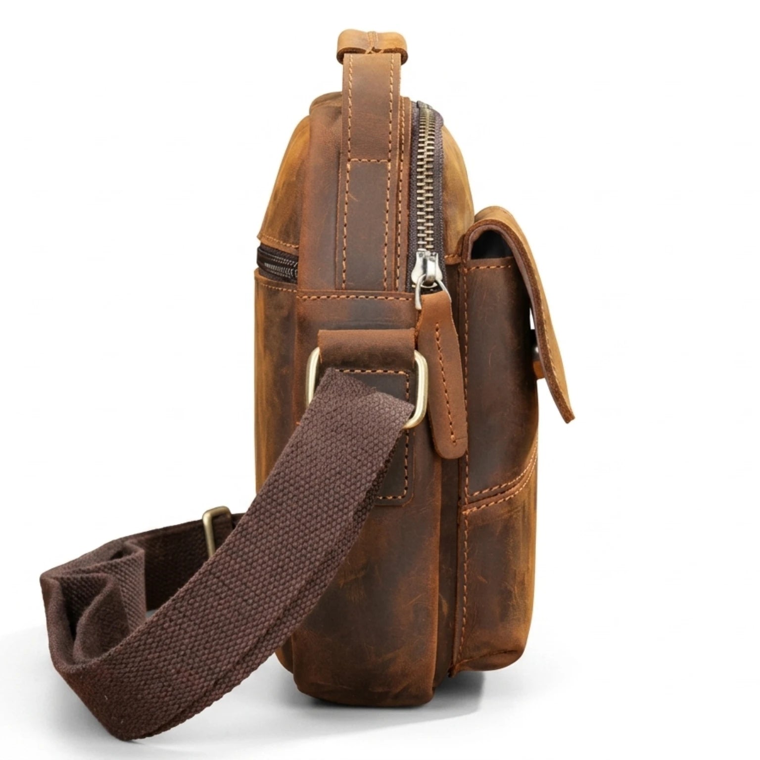 Bolsa de couro transversal Arveni com design vintage e visual elegante para o dia a dia.