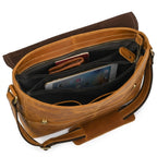 "Bolsa de Couro Crossbody Vintage Dommy, bolsa masculina de couro transversal com acabamento premium, design vintage e estilo elegante."