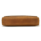 "Bolsa de Couro Crossbody Vintage Dommy, bolsa masculina de couro transversal com acabamento premium, design vintage e estilo elegante."