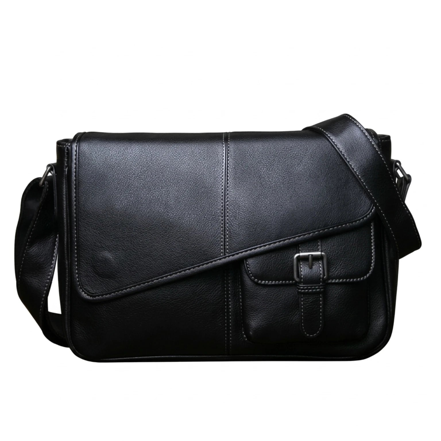 "Bolsa de Couro Crossbody Vintage Lucca, bolsa masculina de couro transversal com design vintage, acabamento premium e estilo sofisticado para o dia a dia."