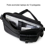"Bolsa de Couro Crossbody Vintage Lucca, bolsa masculina de couro transversal com acabamento premium, design vintage e estilo sofisticado."