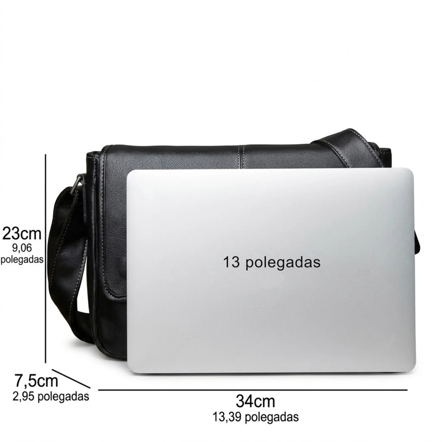 "Bolsa de Couro Crossbody Vintage Lucca, bolsa masculina de couro transversal com acabamento premium, design vintage e estilo sofisticado."