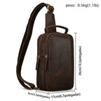 "Bolsa de Couro Masculina Crossbody Vintage Arms, bolsa masculina de couro transversal com acabamento premium, design vintage e estilo elegante."