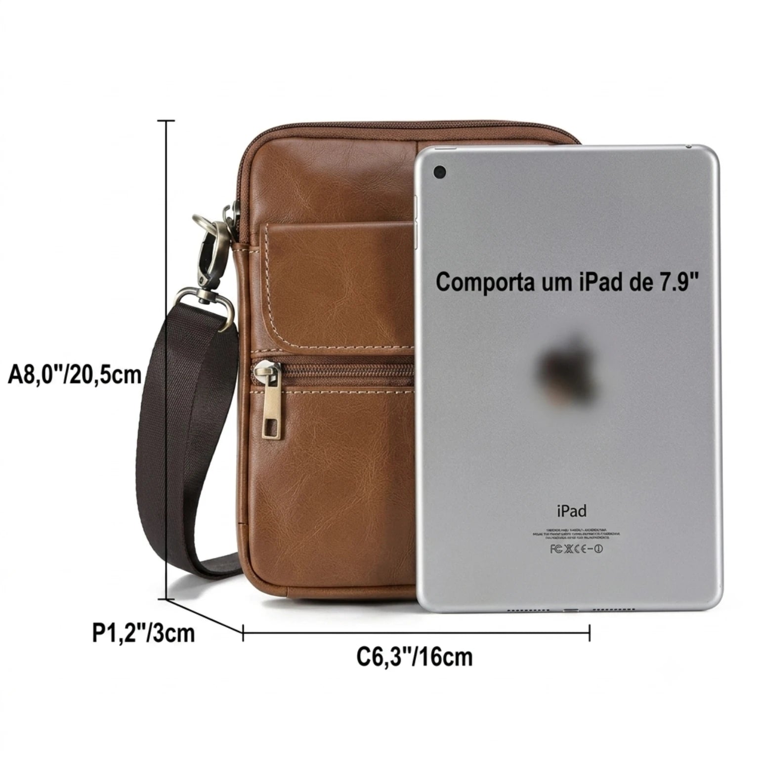 Bolsa masculina transversal Capri em couro legítimo, bolsa de couro legítimo masculina com design elegante, funcional e acabamento de alta qualidade