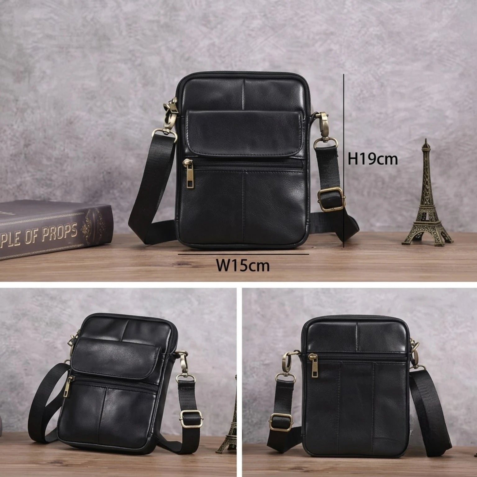Bolsa masculina transversal Capri em couro legítimo, bolsa de couro legítimo masculina com design elegante, funcional e acabamento de alta qualidade