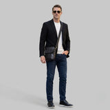 Bolsa Transversal Capri em Couro Preto
