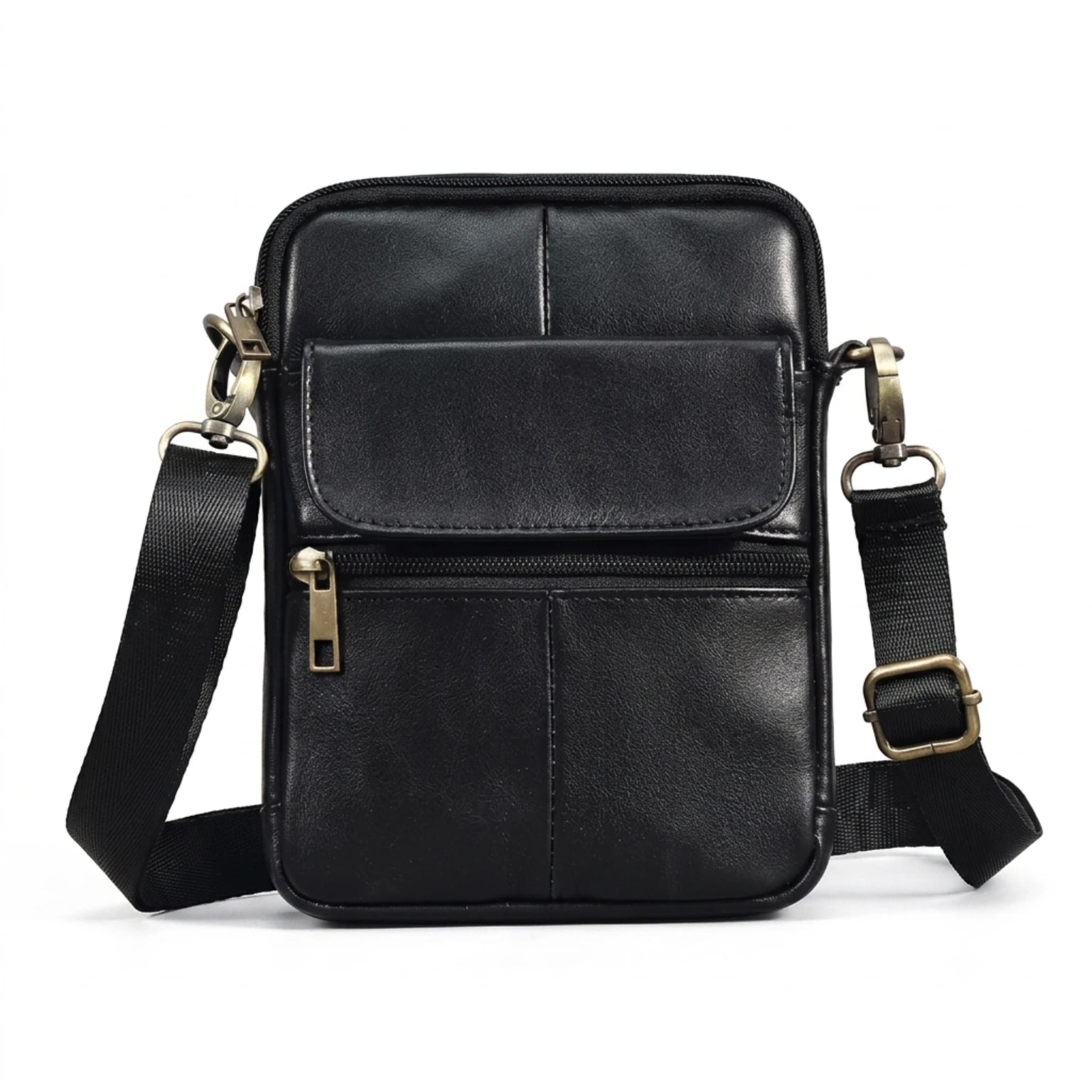 Bolsa de Couro Masculina Transversal Capri em couro legítimo, bolsa masculina elegante com acabamento premium e design sofisticado