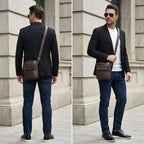 Bolsa masculina transversal Capri em couro legítimo, bolsa de couro legítimo masculina com design elegante, funcional e acabamento de alta qualidade