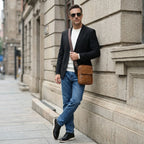 Bolsa masculina transversal Capri em couro legítimo, bolsa de couro legítimo masculina com design elegante, funcional e acabamento de alta qualidade