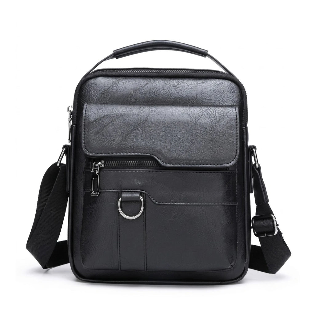 Bolsa de Couro Masculina Transversal Milano em couro legítimo, bolsa masculina elegante com acabamento premium e design sofisticado
