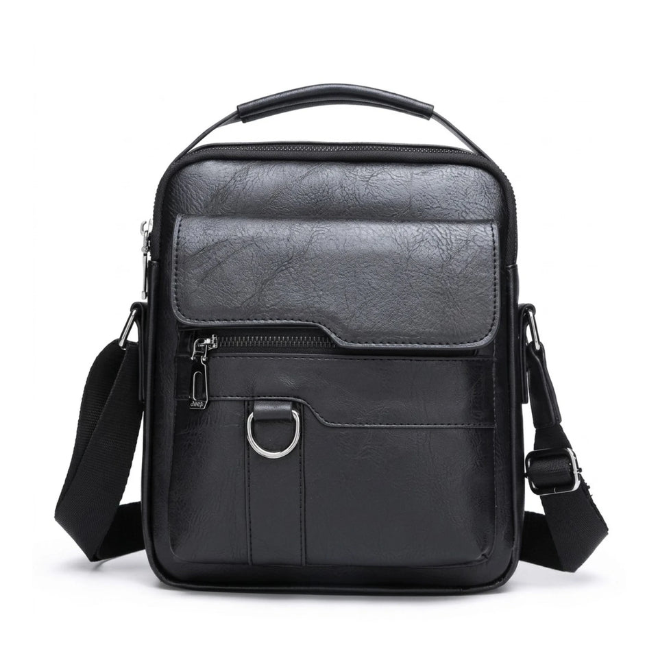 Bolsa de Couro Masculina Transversal Milano em couro legítimo, bolsa masculina elegante com acabamento premium e design sofisticado