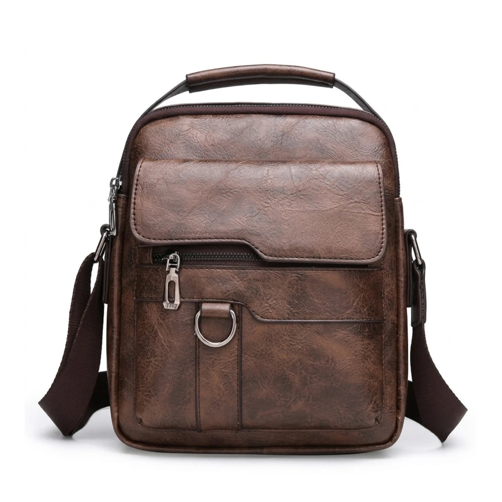 Bolsa masculina transversal Milano em couro legítimo, bolsa de couro legítimo masculina com design elegante, funcional e acabamento de alta qualidade