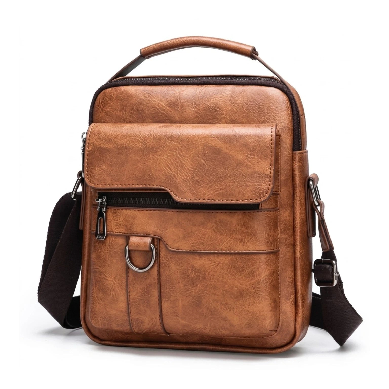 Bolsa masculina transversal Milano em couro legítimo, bolsa de couro legítimo masculina com design elegante, funcional e acabamento de alta qualidade