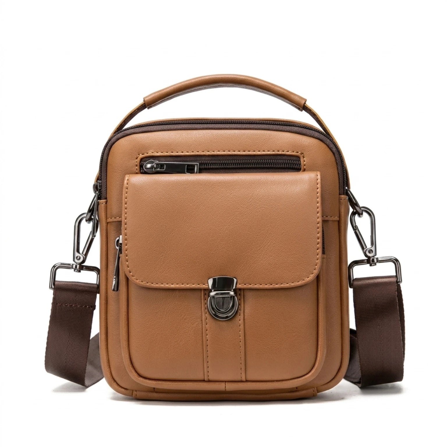 Bolsa de couro masculina Valenzo elegante para uso diário e trabalho.