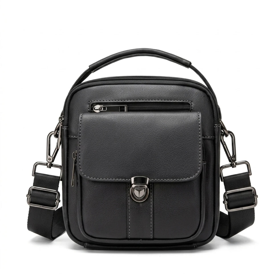 Bolsa de couro masculina Valenzo elegante para uso diário e trabalho.