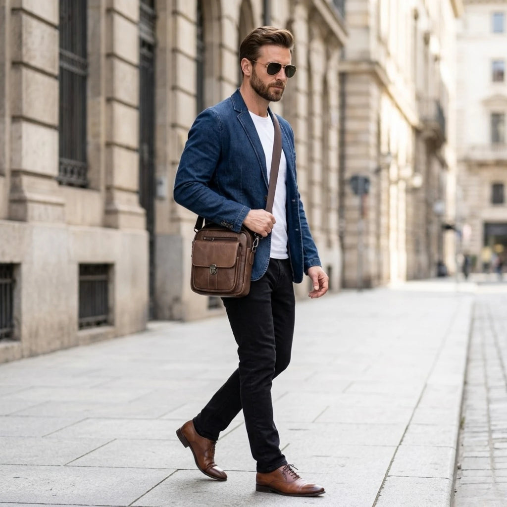 Bolsa de Couro Masculina Valenzo