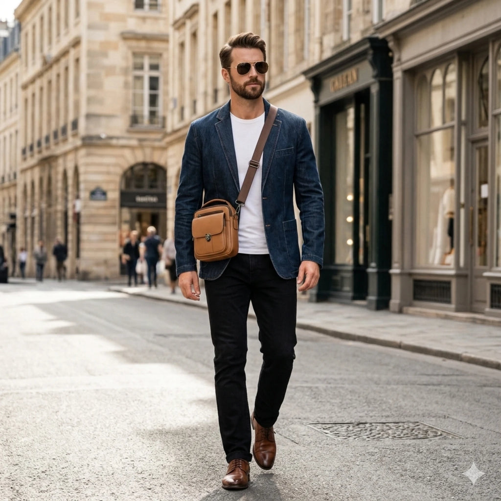 Bolsa de Couro Masculina Valenzo