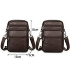 Bolsa de couro masculina transversal com design elegante, acabamento premium e espaço para itens essenciais.