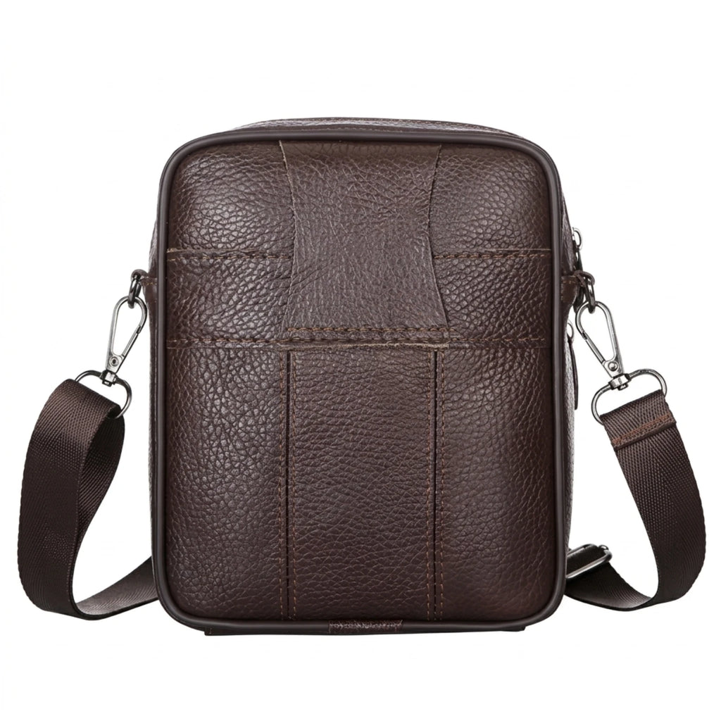 Bolsa transversal de couro masculina com design moderno e alta durabilidade.