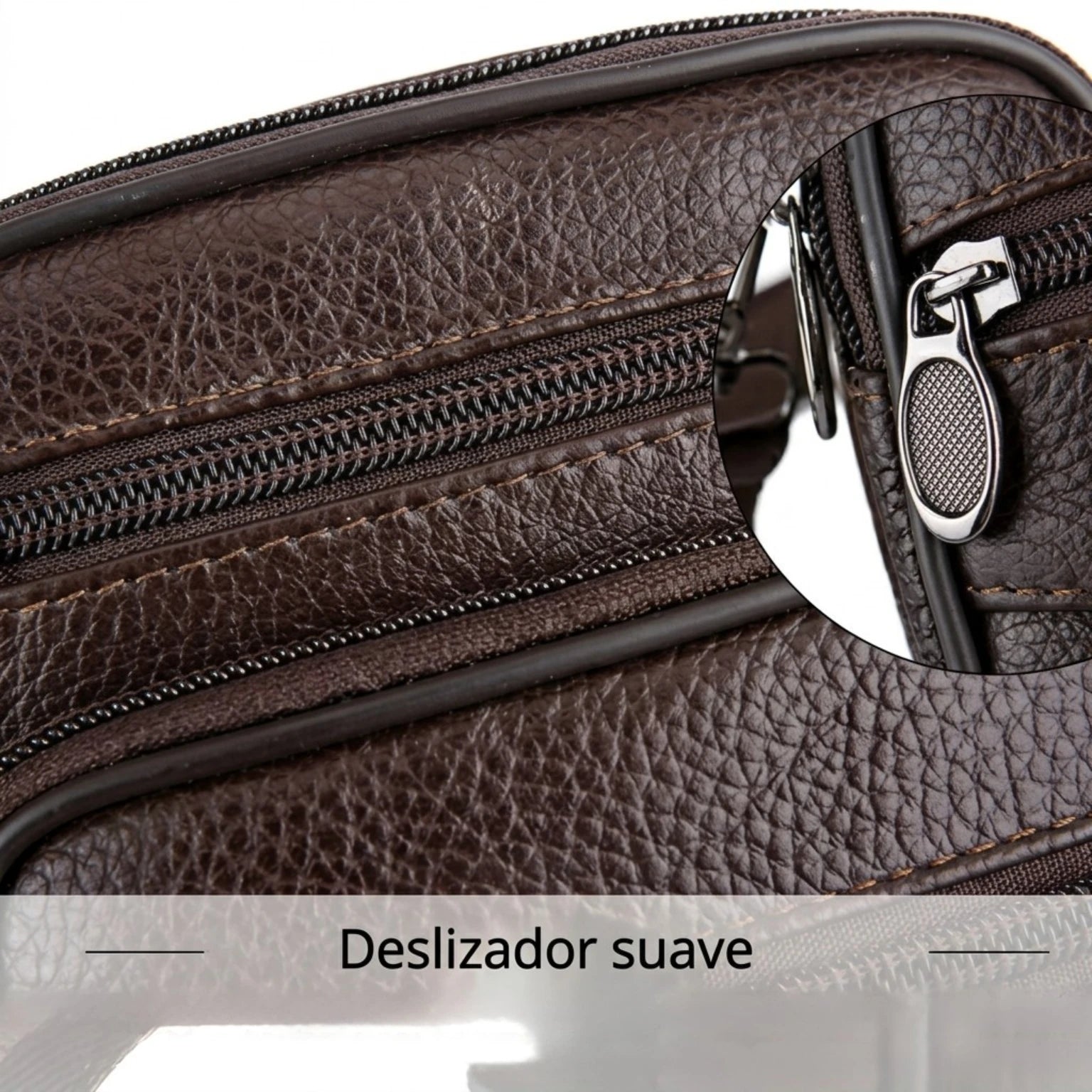 Bolsa de couro masculina transversal com design elegante, acabamento premium e espaço para itens essenciais.