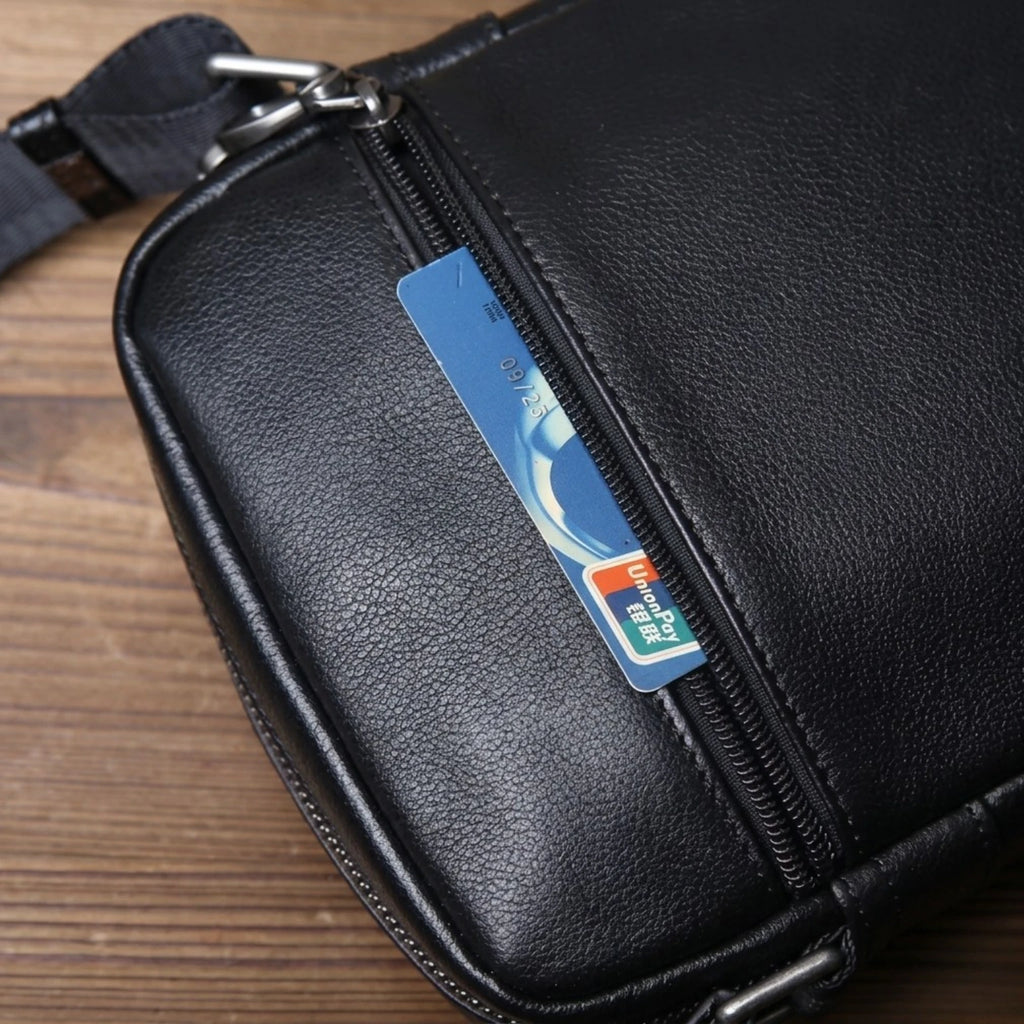 Bolsa de couro masculina Savalli moderna e confortável para o dia a dia.