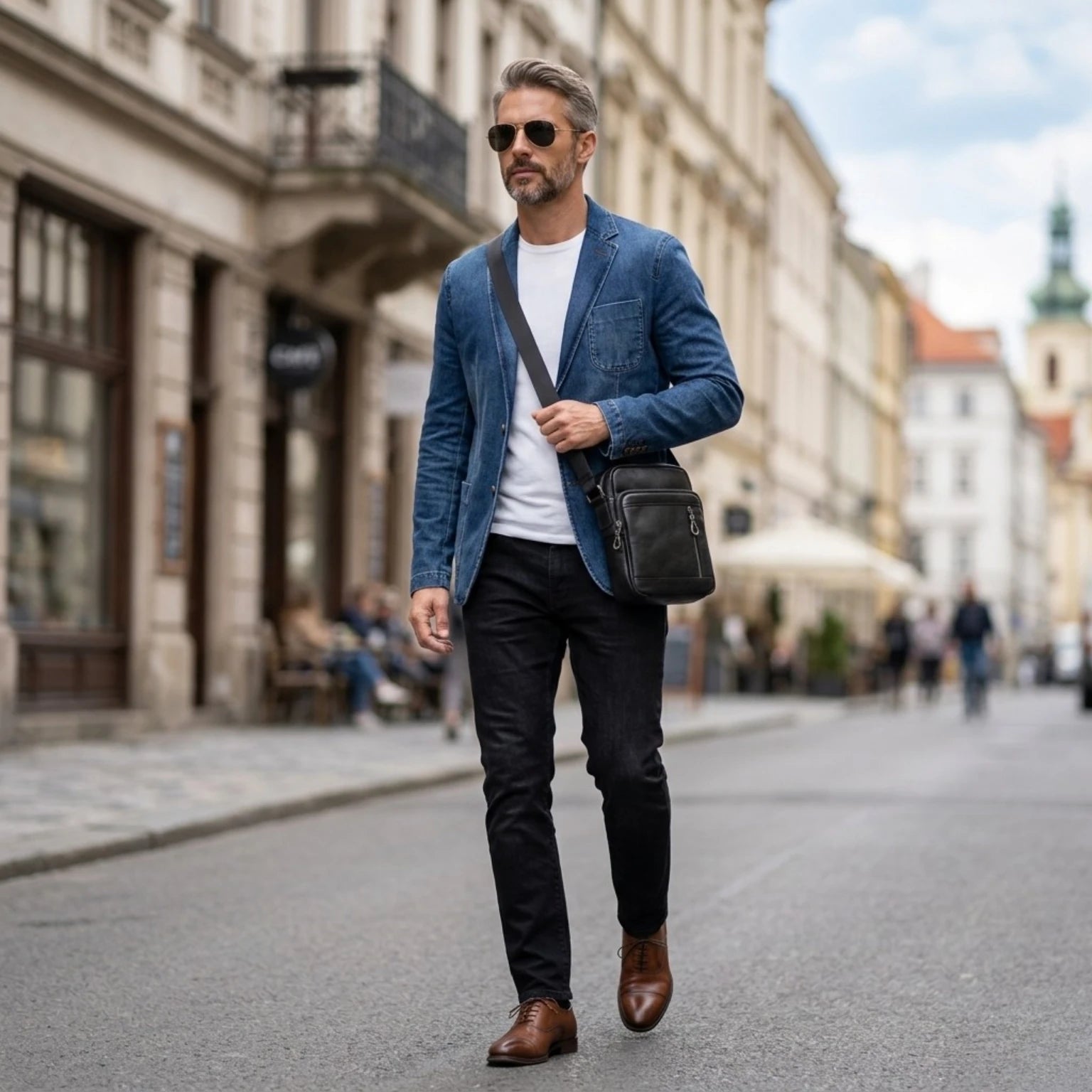 Bolsa masculina de couro premium ideal para trabalho, viagens e uso diário.