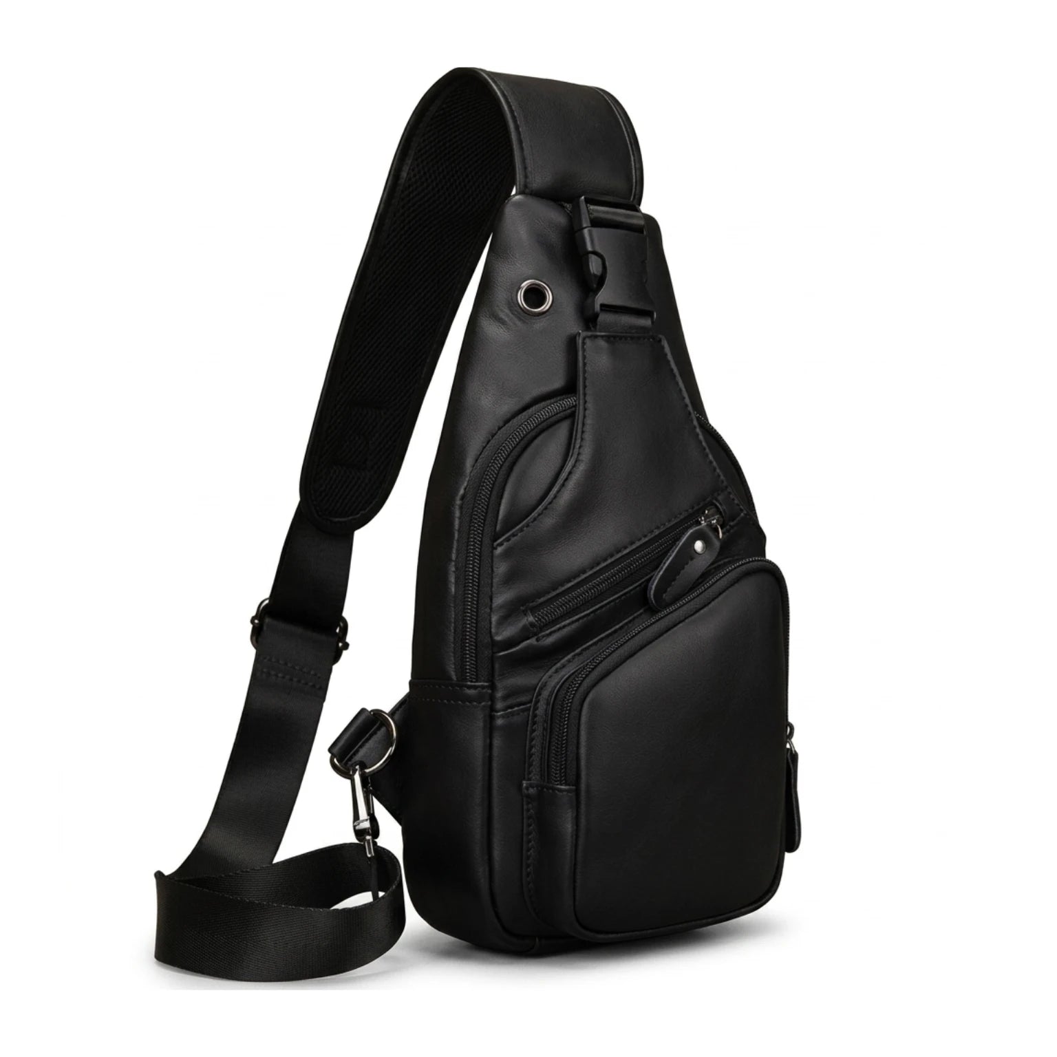 "Bolsa de couro transversal masculina Vintage Renzo, modelo sofisticado com acabamento refinado e visual clássico."