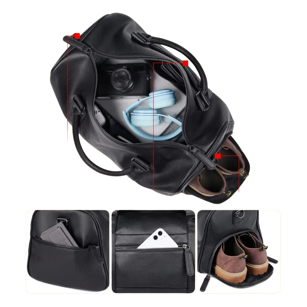 Bolsa de couro Milano Leather perfeita para viagens confortáveis com elegância e durabilidade.