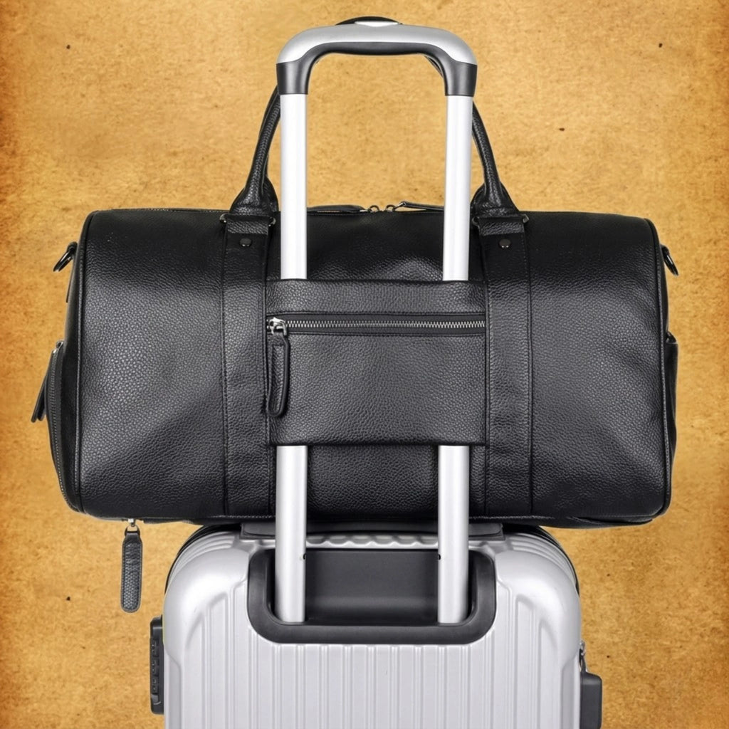 Bolsa de couro Milano Leather perfeita para viagens confortáveis com elegância e durabilidade.
