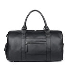 Bolsa de viagem de mão em couro com estilo clássico e excelente praticidade.