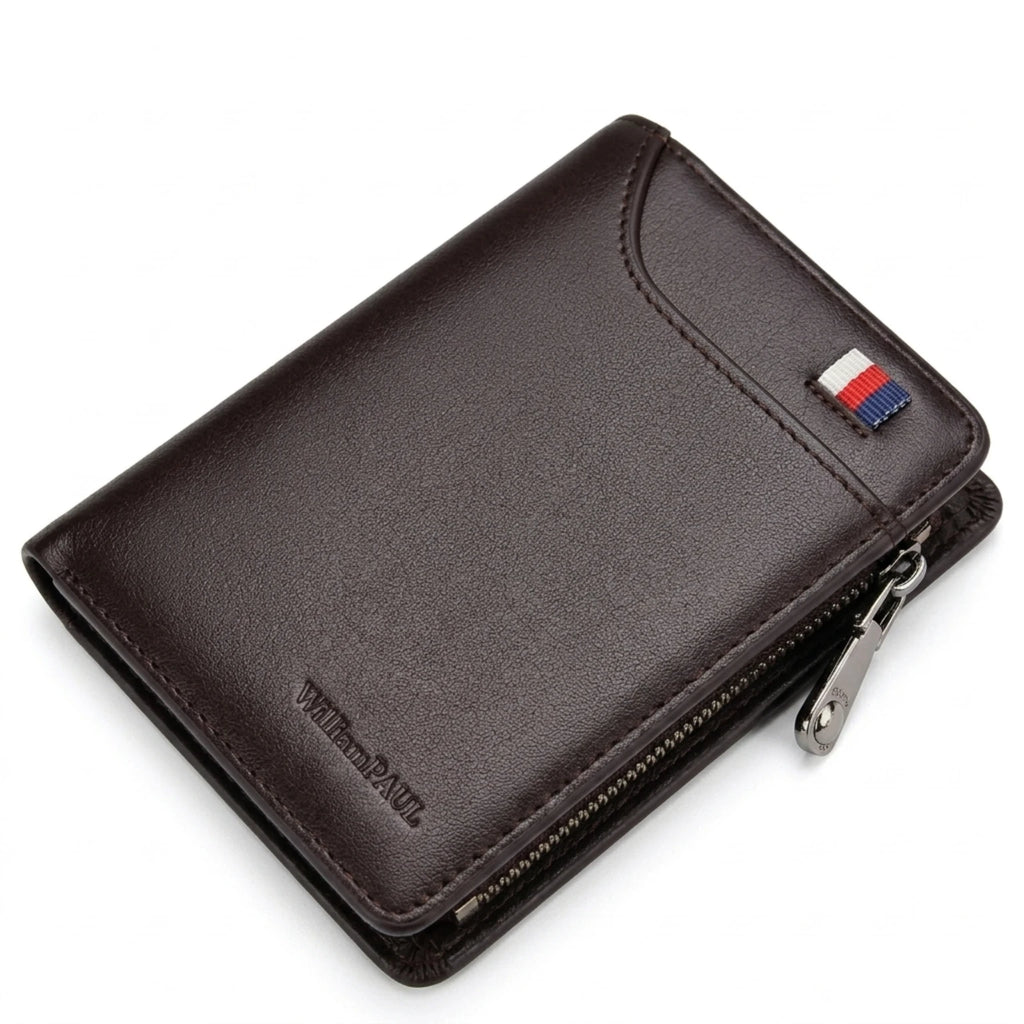Carteira Masculina Couro Bifold Monaco em couro legítimo, carteira masculina slim com acabamento premium e design sofisticado