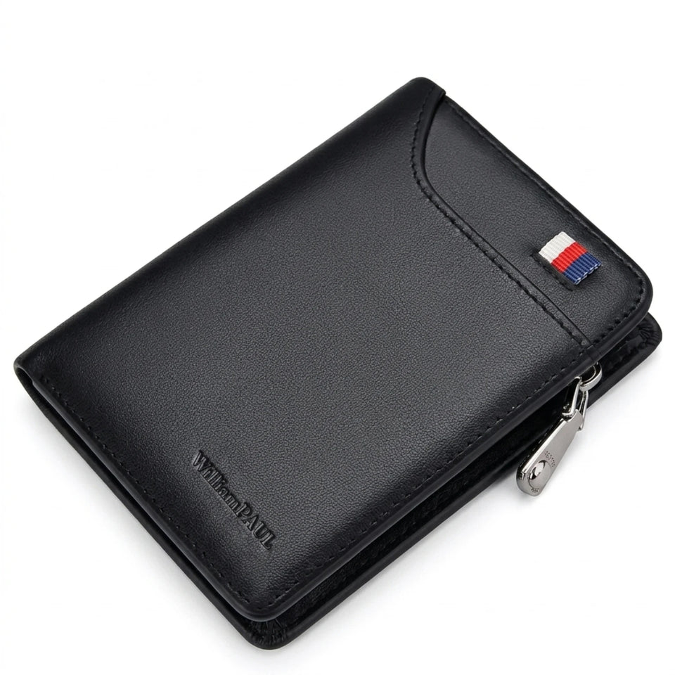 Carteira Masculina Couro Bifold Monaco em couro legítimo, carteira masculina slim com acabamento premium e design sofisticado