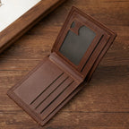 Carteira masculina pequena Texas Bifold em couro legítimo, design compacto, sofisticado e ideal para uso diário
