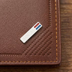 Carteira masculina pequena Texas Bifold em couro legítimo, design compacto, sofisticado e ideal para uso diário