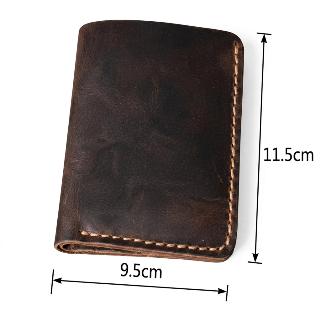 Carteira masculina pequena Vintage Slim Heritage em couro legítimo, design sofisticado, compacto e ideal para uso diário elegante