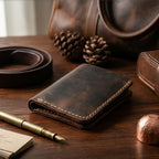 Carteira masculina couro Vintage Slim Heritage, modelo compacto em couro legítimo com visual sofisticado e estilo retrô elegante